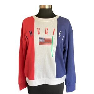 Colorblock American Flag Sweatshirt
